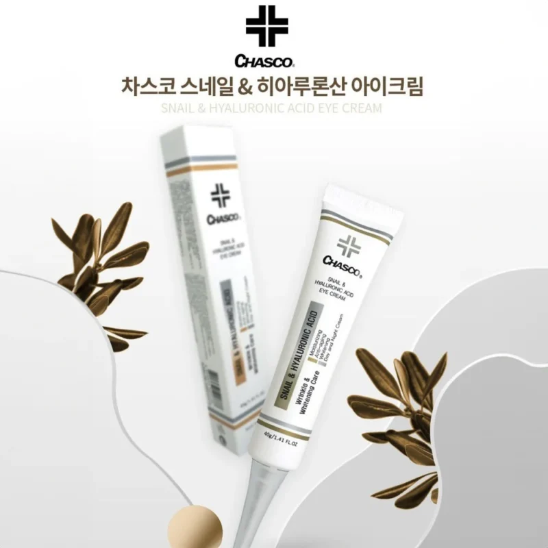 کرم دورچشم آبرسان حلزون چاسکو مدل Snail & Hyaluronic acid حجم 40گرم