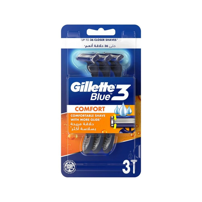 تیغ اصلاح Blue3 ژیلت بلو 3 بسته 3 عددی اورجینال